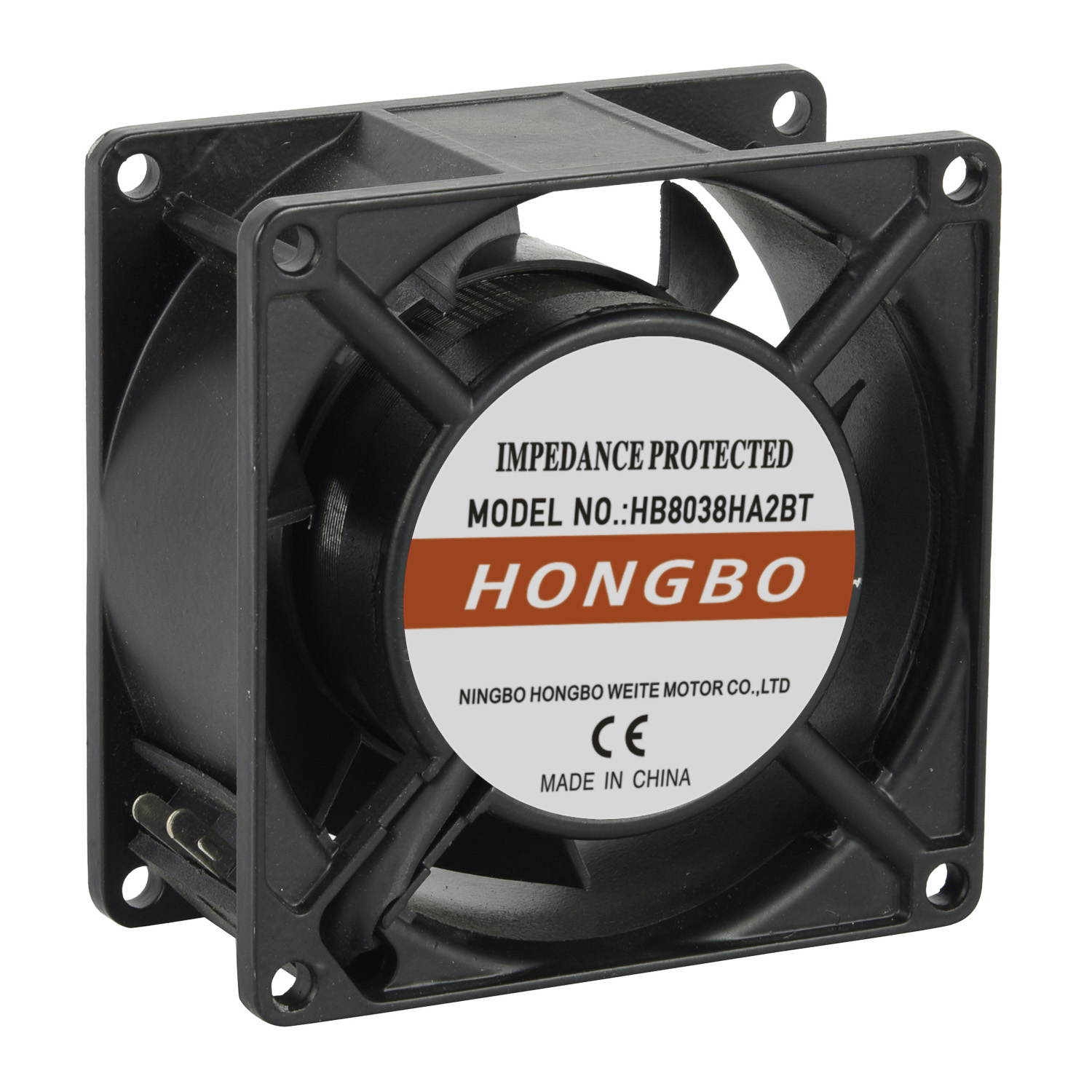 Hongbo 80mmx80mmx38mm High-Performance Industrial & Electronic AC 8038 Axial Cooling Fan